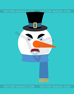 Снеговик злой эмоции аватар. Снеговик злой эмози - изображение в векторном формате