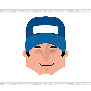 Plumber sleep emotion avatar. fitter sleeping - vector clipart