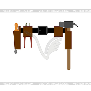 Belt ofplumber . girdle of locksmith master. - vector image