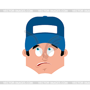 Plumber surprised emotion avatar. fitter - vector image