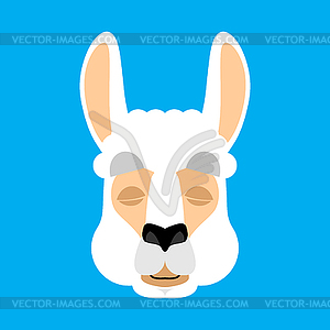 Lama Alpaca sleeping face avatar. Animal asleep - color vector clipart