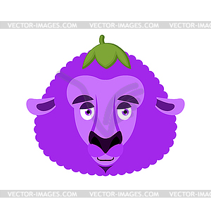 Sheep Eggplant. Purple farm animal - vector image