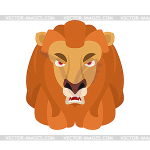 Lion angry emoji. Wild animal evil emotions. Beast - vector clipart / vector image