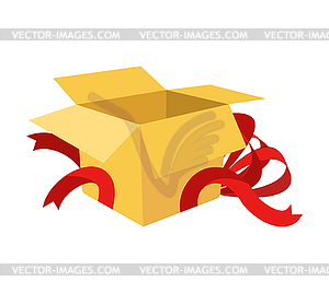 Open gift box . holiday cardboard box illustratio - vector clip art
