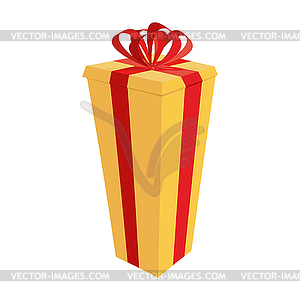 Big gift box. Festive Tall gift for new year - vector image