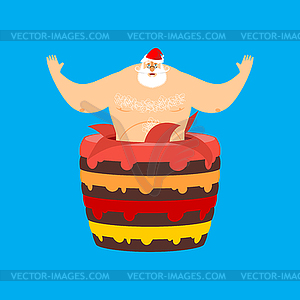 Santa Claus stripper of cake. Christmas - vector clipart