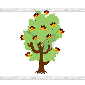 Карта патриотического дерева в Германии. Немецкий флаг. национальный - иллюстрация в векторном формате