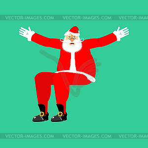 Santa Claus sitting template. Christmas and New Yea - vector image