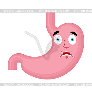 Stomach scared OMG avatar emotion. Belly Oh my God - vector image