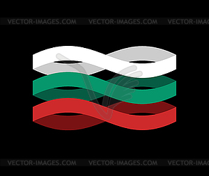 Bulgaria Flag ribbon . Bulgarian symbol national - vector clipart