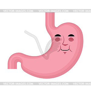 Stomach sleeping emoji face avatar. Belly fell - vector clipart