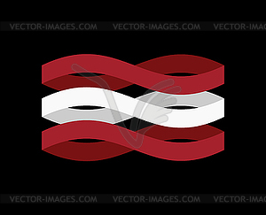 Austria Flag ribbon . Austrian symbol national tape - vector clipart
