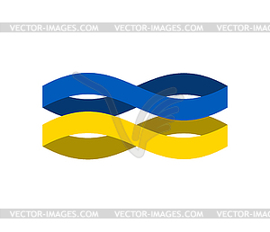 Ukraine Flag ribbon . Ukrainian symbol national - vector image