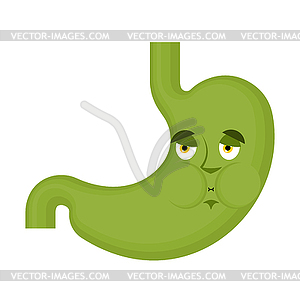 Stomach vomits emoji face avatar. Belly upchuck - vector clipart