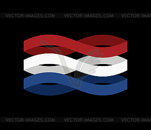 Netherlands Flag ribbon . Dutch tape symbol nationa - vector image