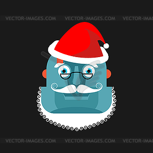 Robot Santa Claus. Mechanical cyborg grandfather fo - vector clip art