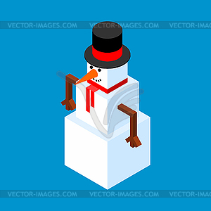 Snowman isometric style. Christmas and New Year - vector clipart / vector image