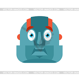 Robot scared OMG avatar. Cyborg Oh my God emoji. - vector image