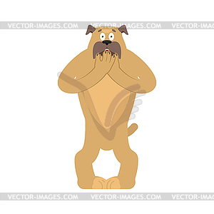 Dog scared OMG. Pet Oh my God emoji. Frightened - color vector clipart