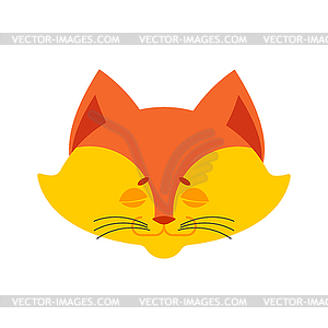 Fox sleeping emoji. Animal asleep emotions. - royalty-free vector clipart