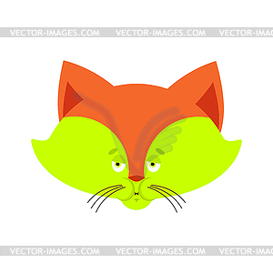 Fox Sick Nausea emoji. Animal face Nauseating. - vector clipart