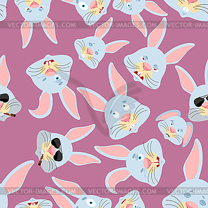 Rabbit head pattern. Hare background. Ornament - vector clip art