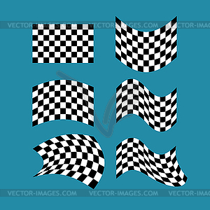 Racing flag set. Finish banner Collection - vector clipart