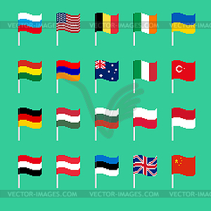 Pixel flag set. Pixelated banner National. politica - vector clip art