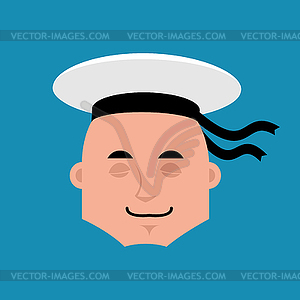 Sailor sleeping emoji. Russian soldier seafarer - vector clip art