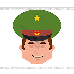 Russian Officer sleeping emoji. Soldier asleep - vector clipart