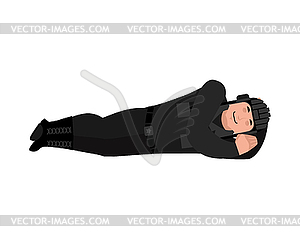 Tankman sleeping emoji. Russian soldier asleep - vector image