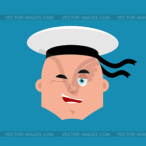 Моряк подмигивает эмози. Российский солдат-моряк веселый - векторный клипарт EPS
