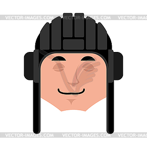 Tankman sleeping emoji. Russian soldier asleep - vector clipart