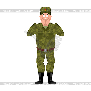 Российский солдат напугал OMG. Воин О, мой Бог - векторный графический клипарт
