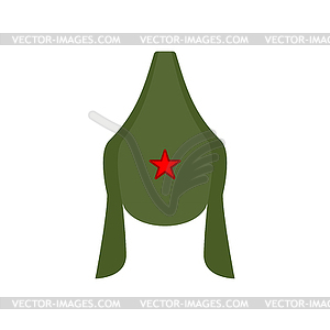 Budenovka retro cap Russian communist soldier . - vector image