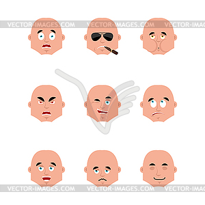 Set guy emoji avatar. sad and angry face. guilty an - vector image