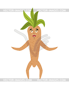 Mandrake root happy. Merry Legendary mystical - vector image