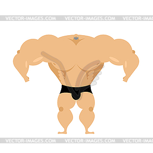 Bodybuilder is big with small head. Lot of muscle - vector image