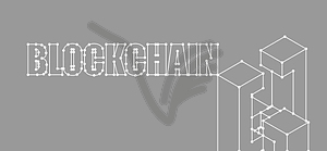 Blockchain network . Cyber concept matrix. Block - vector image