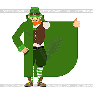 Leprechaun Smuggler selling something template. - vector image