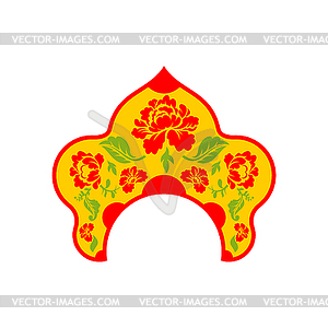 Russian national hat Kokoshnik. Historical folk - vector EPS clipart