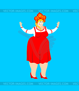 Russia confused oops. Russian perplexed. Female - vector clip art