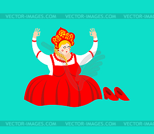 Russia yoga. Russian Girl yogi. Female Relaxation - vector image