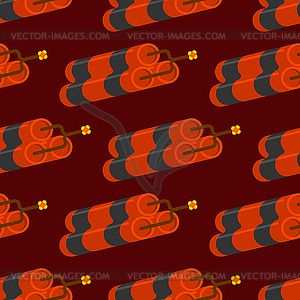 Dynamite seamless pattern. Explosive background. - stock vector clipart
