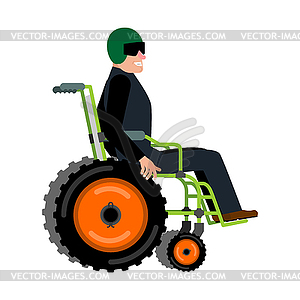 Wheelchair for off-road. Concept of an off-road vehicle - vector clip art