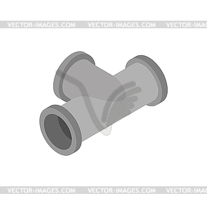 Pipe tee for water supply . Isometric style - vector image