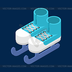 Skates isometric style. shoes for ice skating - vector image