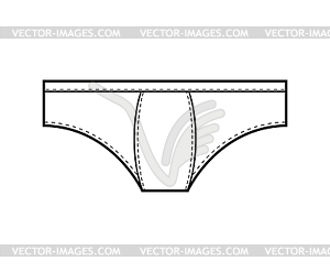 Mens underwear in front view. Template for design o - royalty-free vector clipart