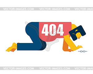 404 error page not found. Man all fours Search - vector clipart