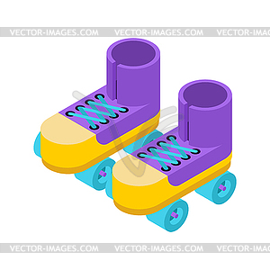 Роликовые коньки изометрические. обувь для верховой езды - цветной векторный клипарт